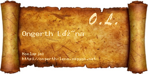 Ongerth Léna névjegykártya